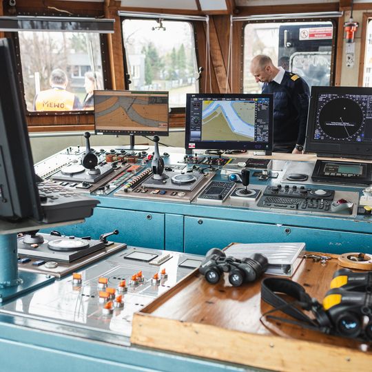 wizyta Andrzeja Domańskiego i Arkadiusza Marchewki na pokładzie statku Amber Cecylia, Gdańsk 2026