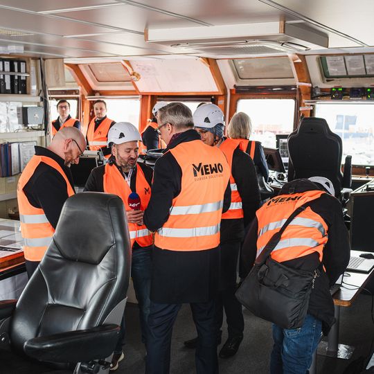 wizyta Andrzeja Domańskiego i Arkadiusza Marchewki na pokładzie statku Amber Cecylia, Gdańsk 2026