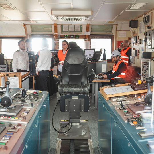 wizyta Andrzeja Domańskiego i Arkadiusza Marchewki na pokładzie statku Amber Cecylia, Gdańsk 2026