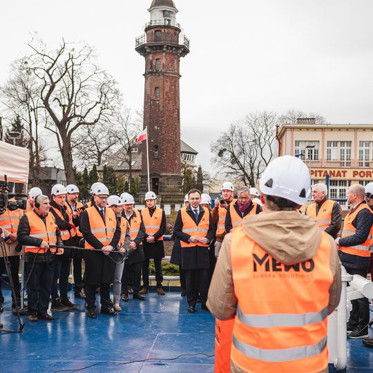 wizyta Andrzeja Domańskiego i Arkadiusza Marchewki na pokładzie statku Amber Cecylia, Gdańsk 2026