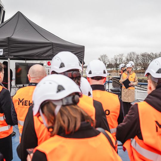 wizyta Andrzeja Domańskiego i Arkadiusza Marchewki na pokładzie statku Amber Cecylia, Gdańsk 2026