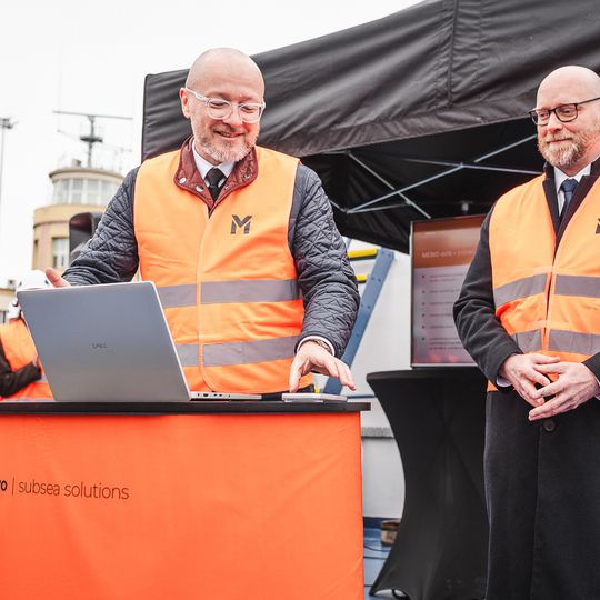 wizyta Andrzeja Domańskiego i Arkadiusza Marchewki na pokładzie statku Amber Cecylia, Gdańsk 2026