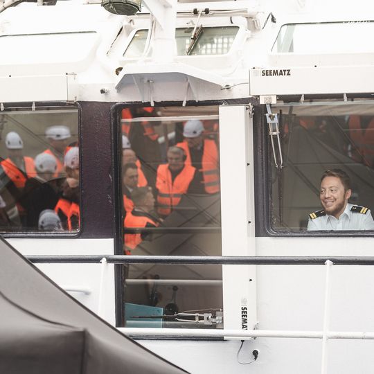 wizyta Andrzeja Domańskiego i Arkadiusza Marchewki na pokładzie statku Amber Cecylia, Gdańsk 2026