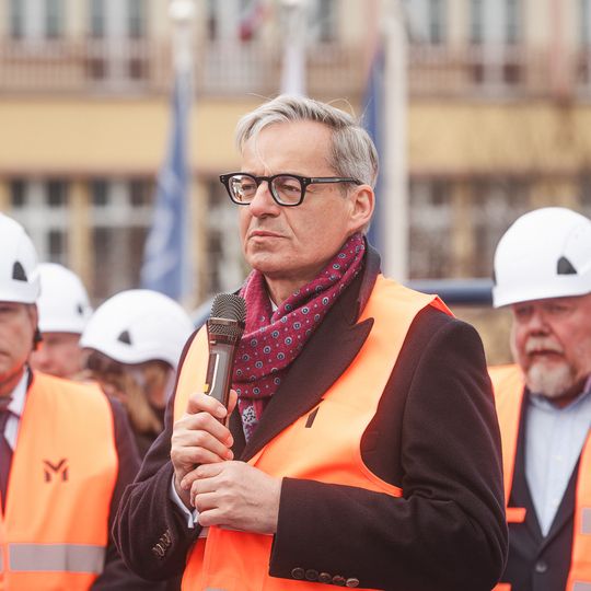 wizyta Andrzeja Domańskiego i Arkadiusza Marchewki na pokładzie statku Amber Cecylia, Gdańsk 2026