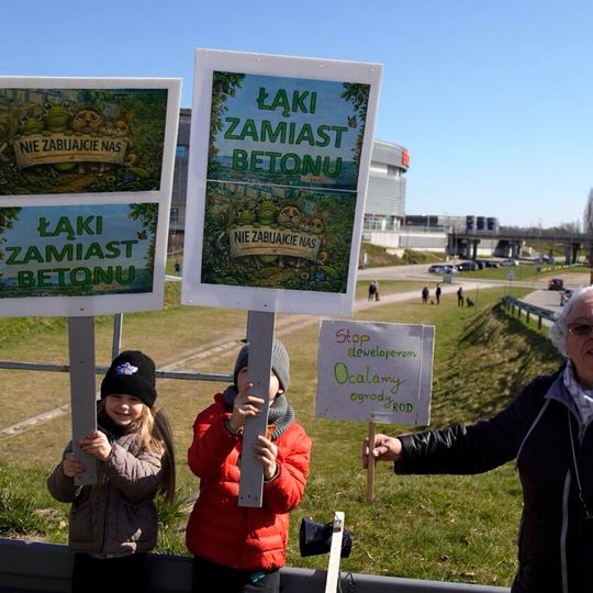 protest pod Ergo Areną w obronie terenów zielonych, Sopot 2026