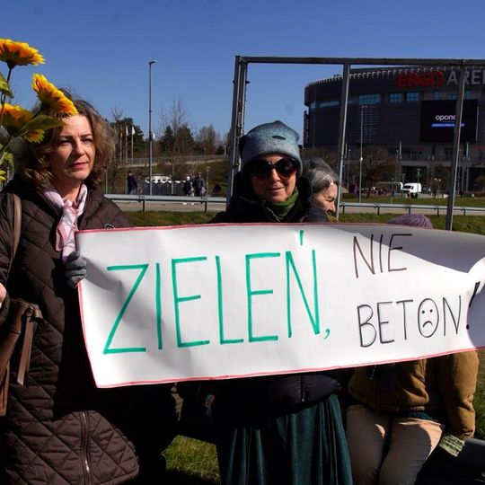 protest pod Ergo Areną w obronie terenów zielonych, Sopot 2026