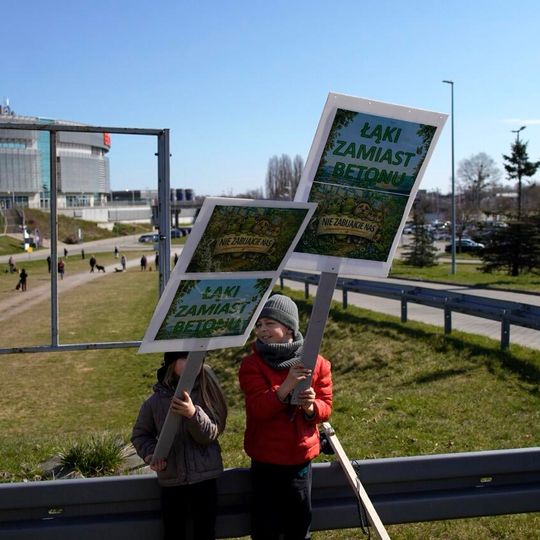 protest pod Ergo Areną w obronie terenów zielonych, Sopot 2026
