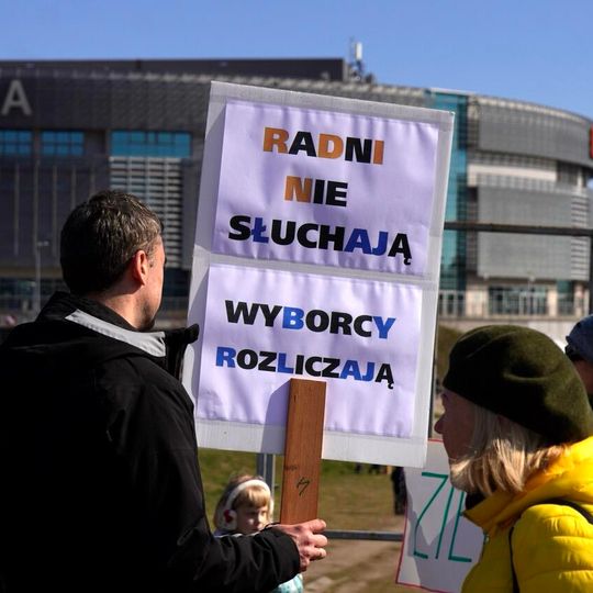 protest pod Ergo Areną w obronie terenów zielonych, Sopot 2026