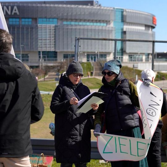 protest pod Ergo Areną w obronie terenów zielonych, Sopot 2026