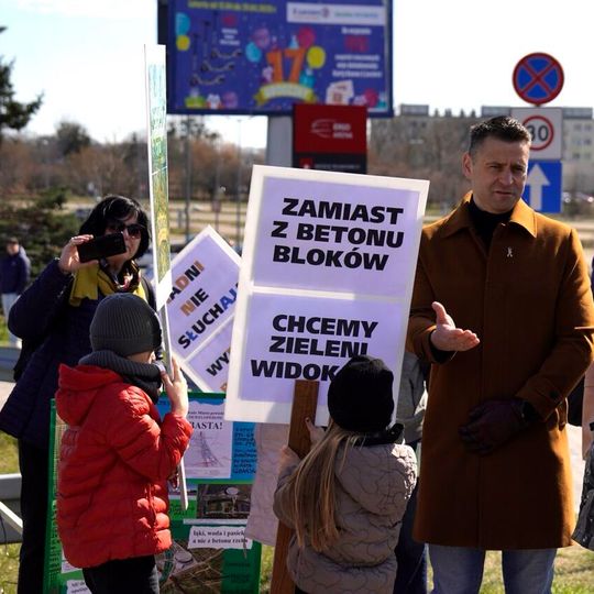 protest pod Ergo Areną w obronie terenów zielonych, Sopot 2026