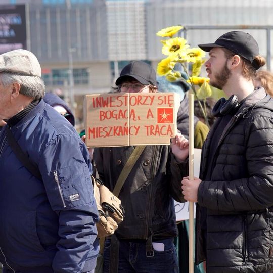 protest pod Ergo Areną w obronie terenów zielonych, Sopot 2026