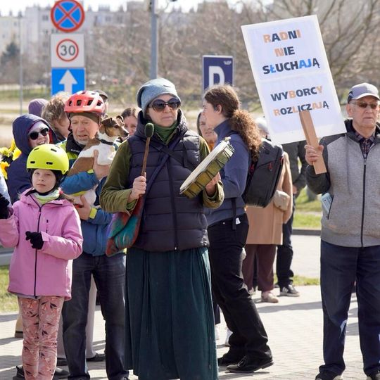 protest pod Ergo Areną w obronie terenów zielonych, Sopot 2026