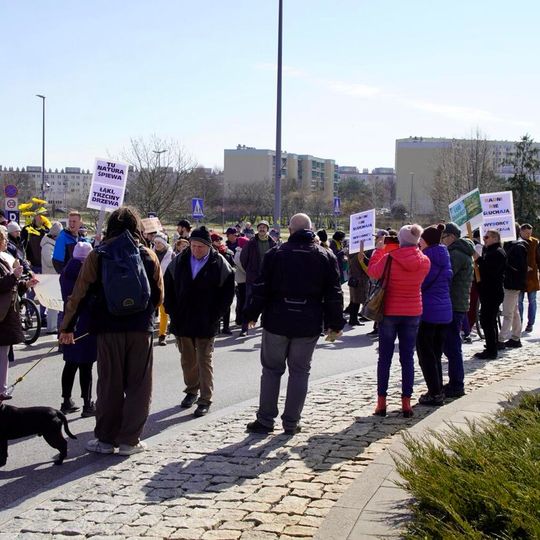 protest pod Ergo Areną w obronie terenów zielonych, Sopot 2026