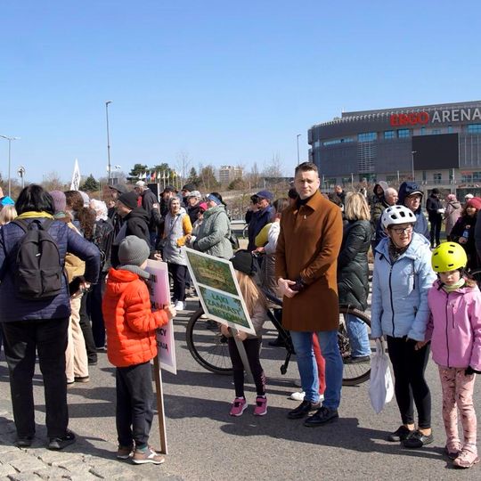 protest pod Ergo Areną w obronie terenów zielonych, Sopot 2026