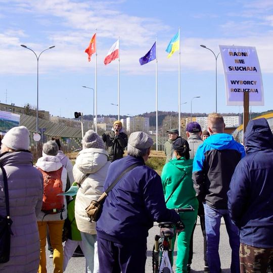 protest pod Ergo Areną w obronie terenów zielonych, Sopot 2026