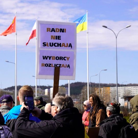 protest pod Ergo Areną w obronie terenów zielonych, Sopot 2026