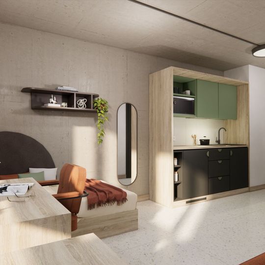 co-living Shed Living, Gdańsk, wizualizacja