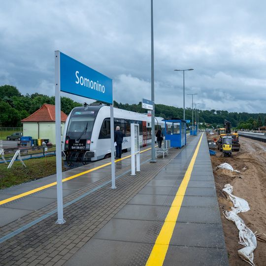 pociąg na trasie Somonino-Kartuzy
