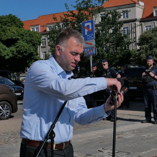 protest na Targu Rybnym, Konferencja na rzecz Odbudowy Ukrainy, Gdańsk 2026