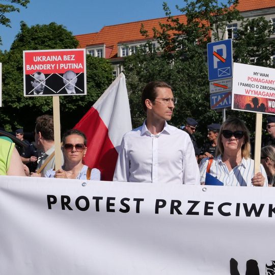 protest na Targu Rybnym, Konferencja na rzecz Odbudowy Ukrainy, Gdańsk 2026