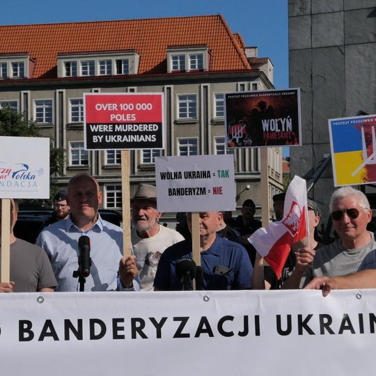 protest na Targu Rybnym, Konferencja na rzecz Odbudowy Ukrainy, Gdańsk 2026