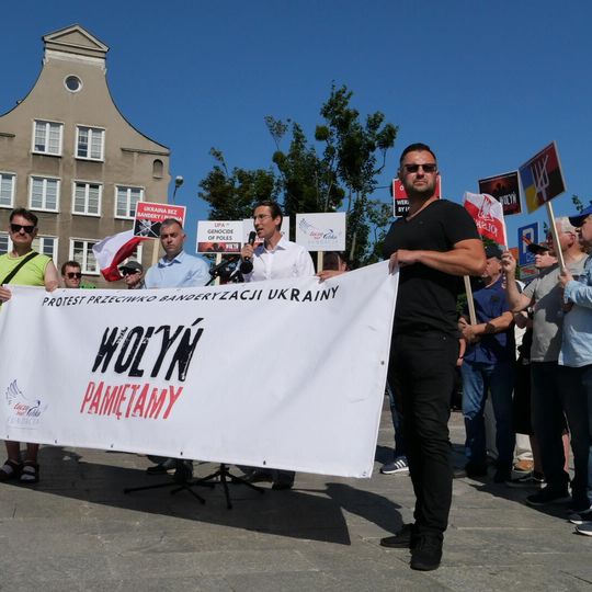 protest na Targu Rybnym, Konferencja na rzecz Odbudowy Ukrainy, Gdańsk 2026