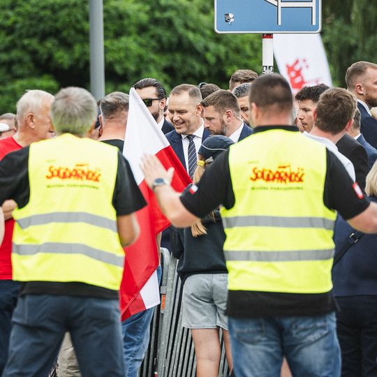 złożenie kwiatów przez Karola Nawrockiego w 46. rocznicę Porozumień Sierpniowych, Gdańsk 2026