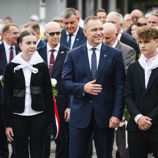 złożenie kwiatów przez Karola Nawrockiego w 46. rocznicę Porozumień Sierpniowych, Gdańsk 2026
