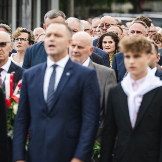 złożenie kwiatów przez Karola Nawrockiego w 46. rocznicę Porozumień Sierpniowych, Gdańsk 2026