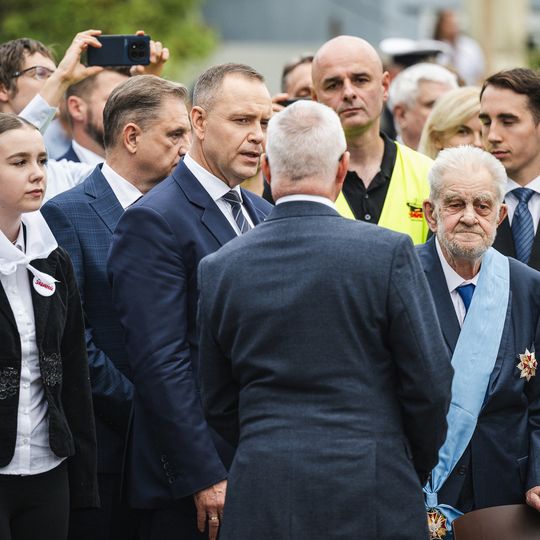 złożenie kwiatów przez Karola Nawrockiego w 46. rocznicę Porozumień Sierpniowych, Gdańsk 2026