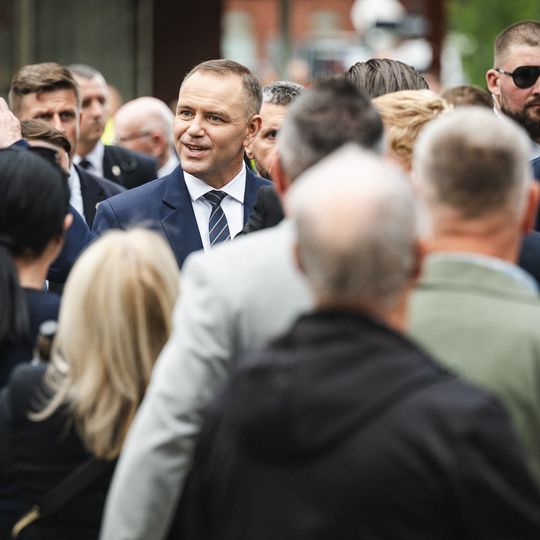 złożenie kwiatów przez Karola Nawrockiego w 46. rocznicę Porozumień Sierpniowych, Gdańsk 2026