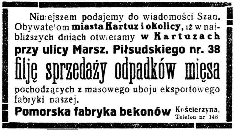 sprzedaż mięsa, Kościerzyna