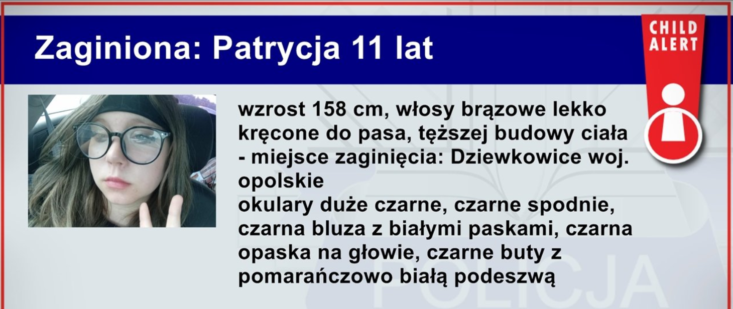 Child Alert – zaginęła 11-letnia Patrycja