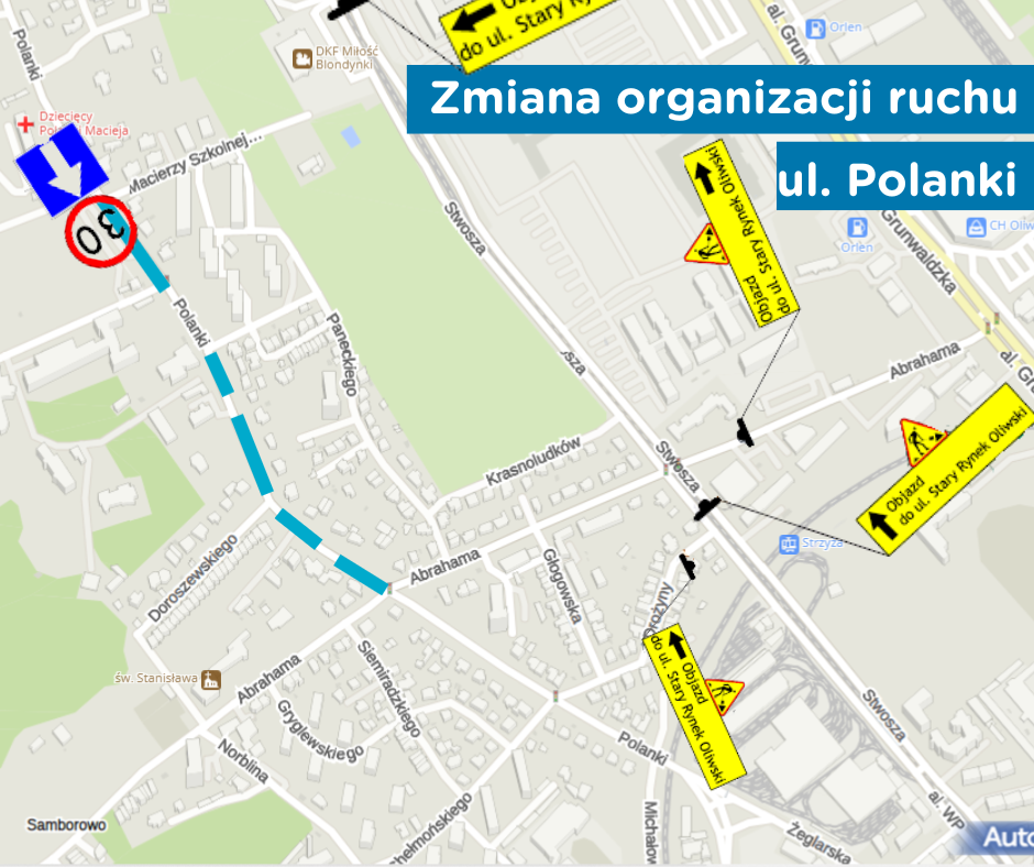 zmiana organizacji ruchu, ul. Polanki