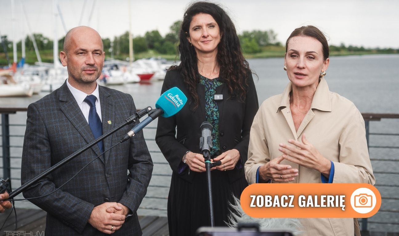 konferencja wojewody pomorskiej i wojewody dolnośląskiej w Marinie Błotnik