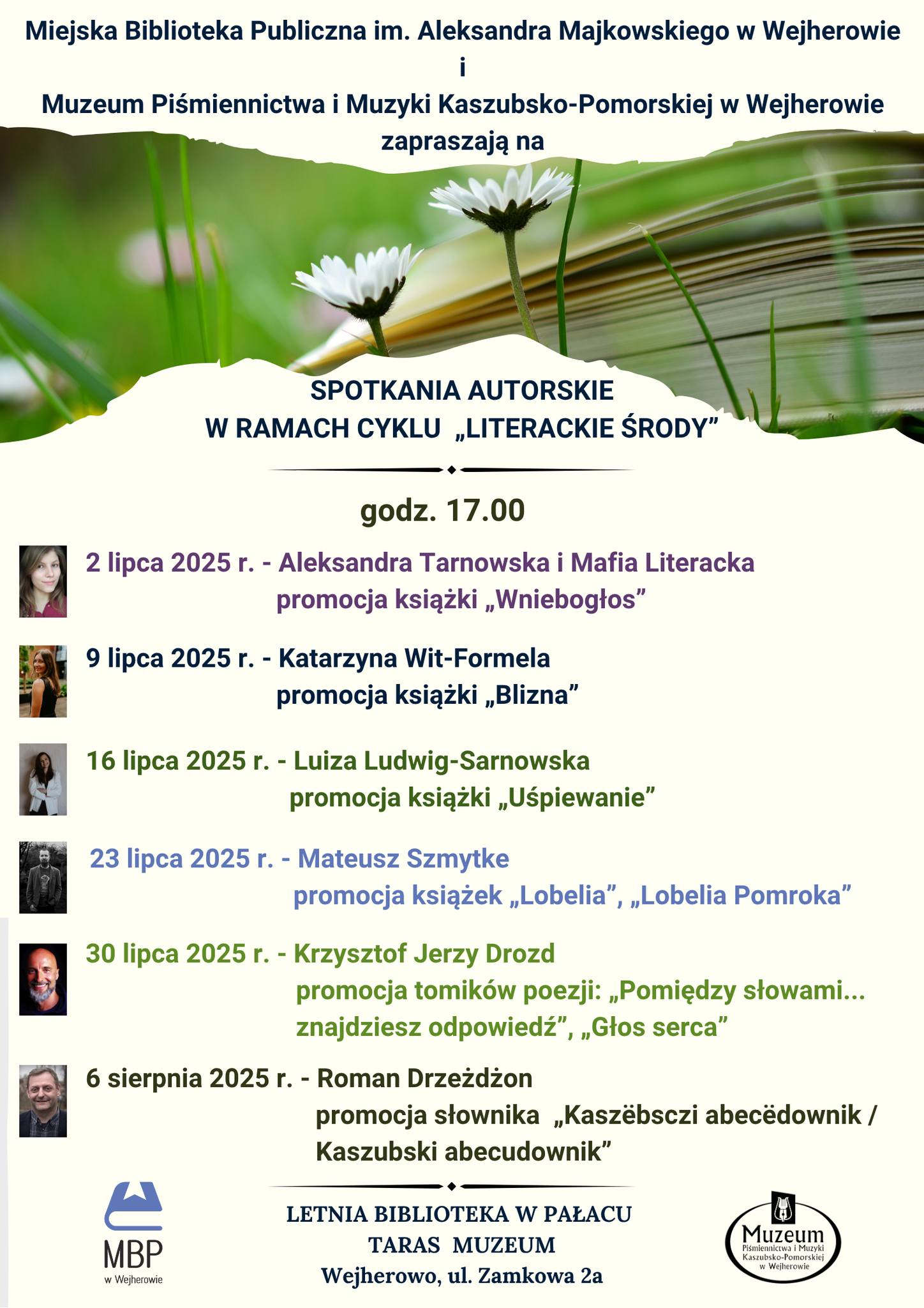 „Literackie Środy” w Parku Miejskim im. Aleksandra Majkowskiego w Wejherowie