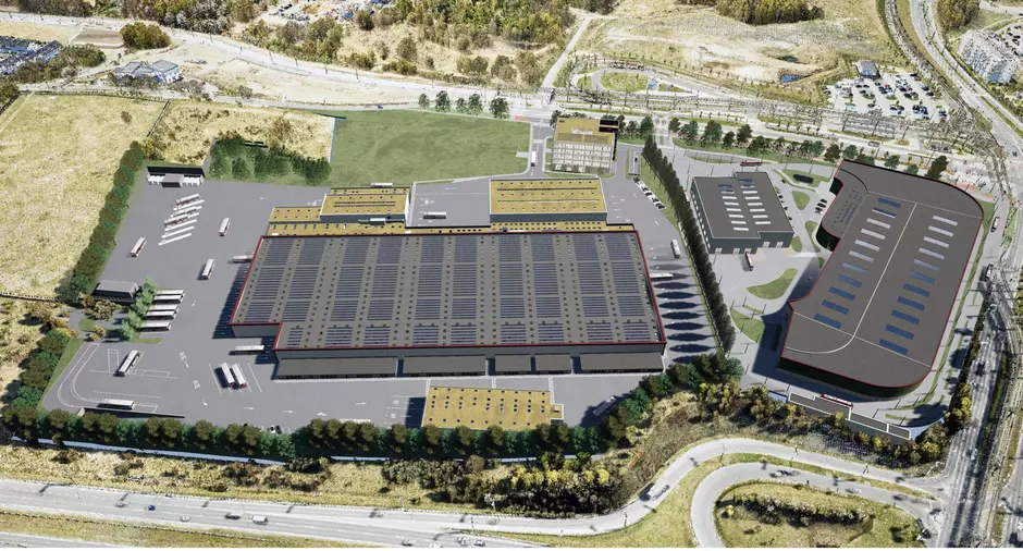 wizualizacja planowanych zajezdni na Ujeścisku w Gdańsku