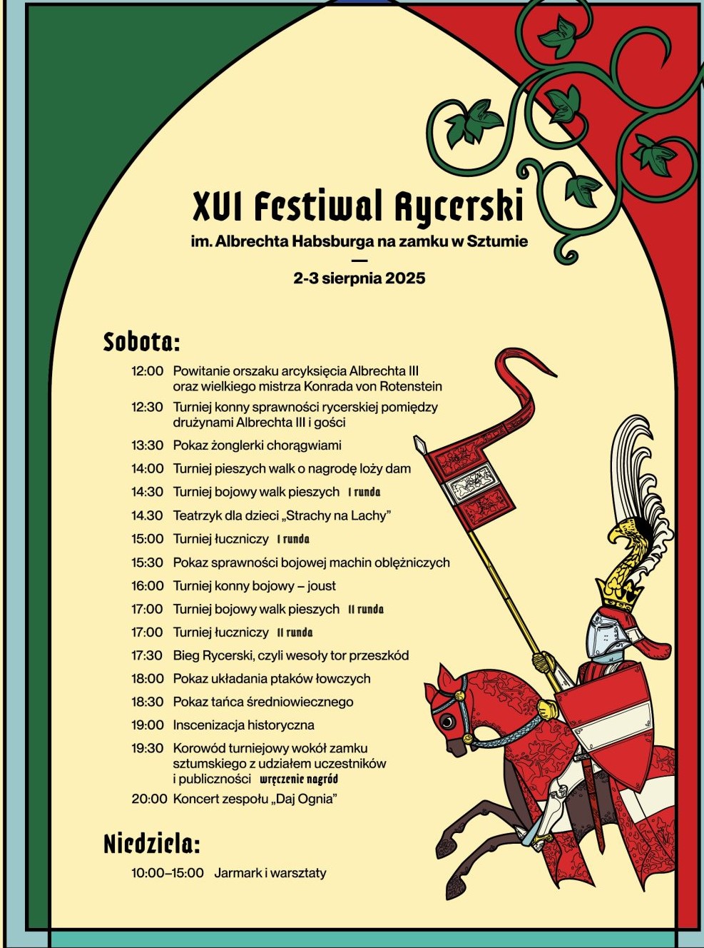 XVI Festiwal Rycerski w Sztumie, plakat