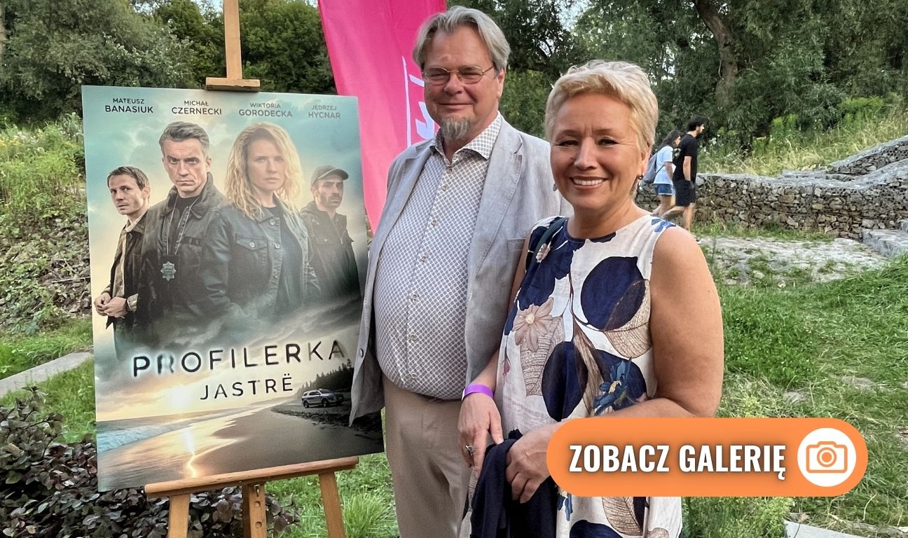 Grażyna Molska, autorka scenariusza serialu „Profilerka Jastrë” i Artur Jabłoński, konsultant języka i zwyczajów kaszubskich