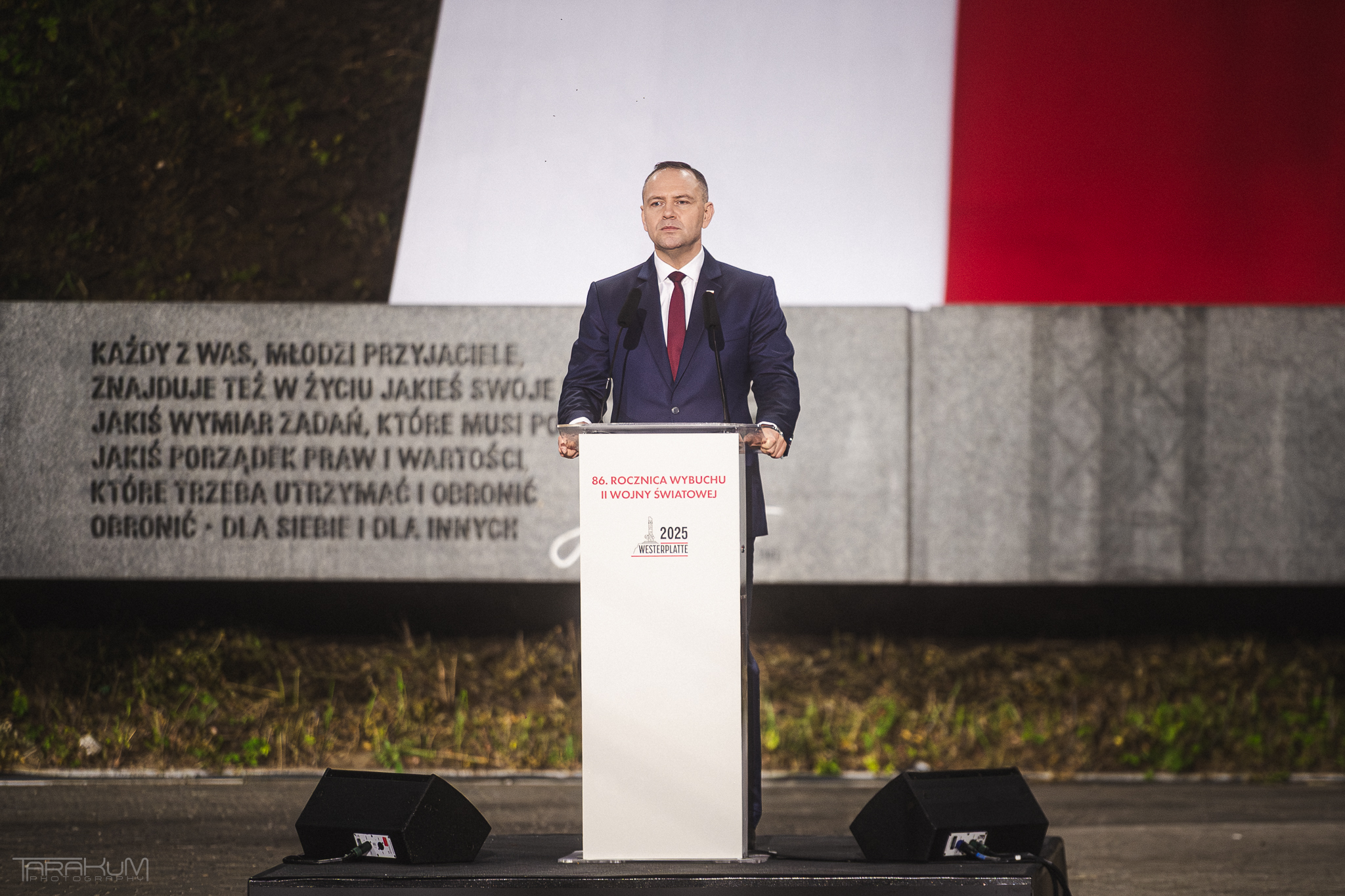Karol Nawrocki na Westerplatte podczas obchodów 86. rocznicy wybuchu II wojny światowej