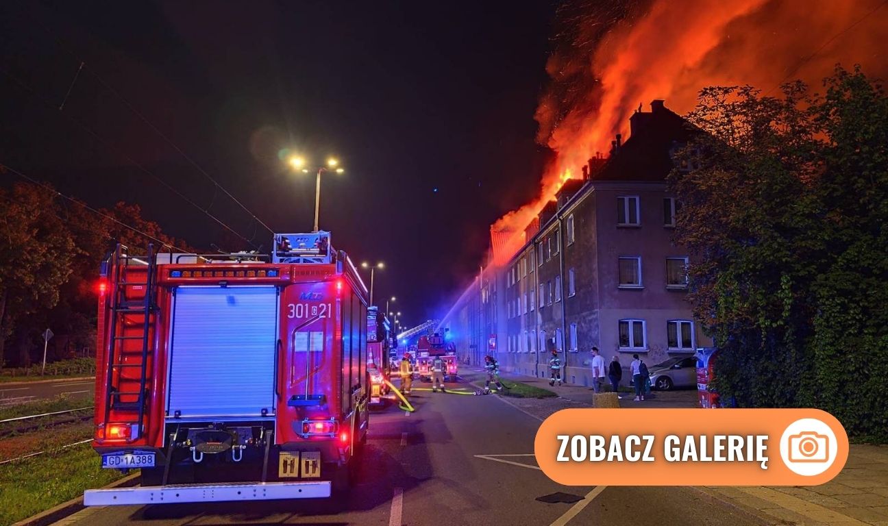 pożar przy al. Hallera w Gdańsku