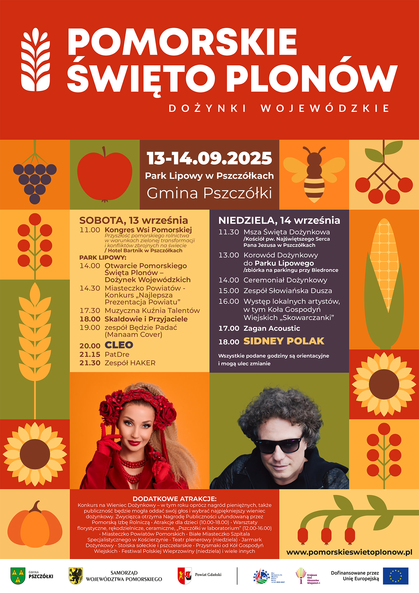 Pomorskie Święto Plonów. Dożynki Wojewódzkie 2025 w Pszczółkach, plakat