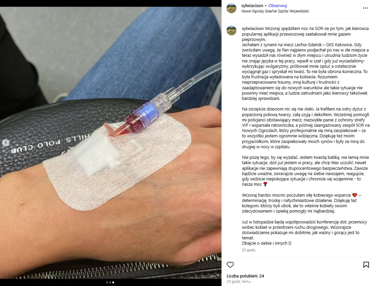 wpis Radnej Sylwii Cisoń na Instagramiw