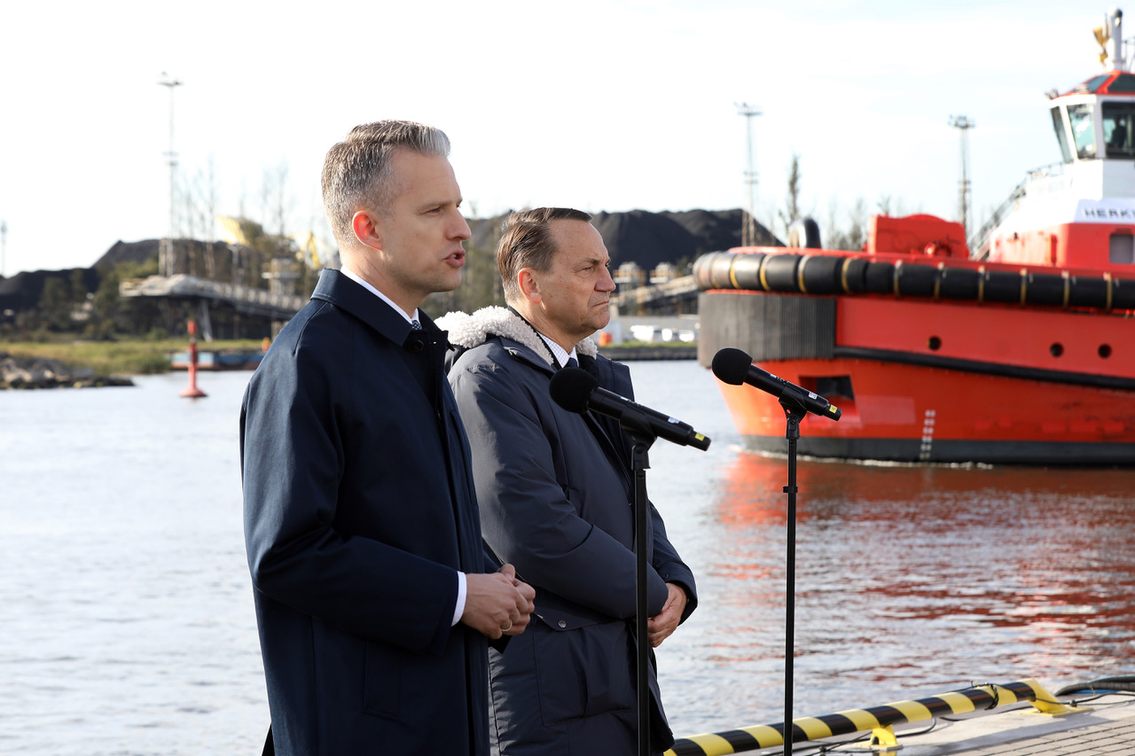 Arkadiusz Marchewka i Radosław Sikorski w Porcie Gdańsk