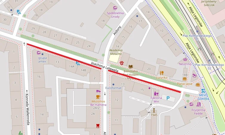 remont chodników na ul. Lelewela w Gdańsku