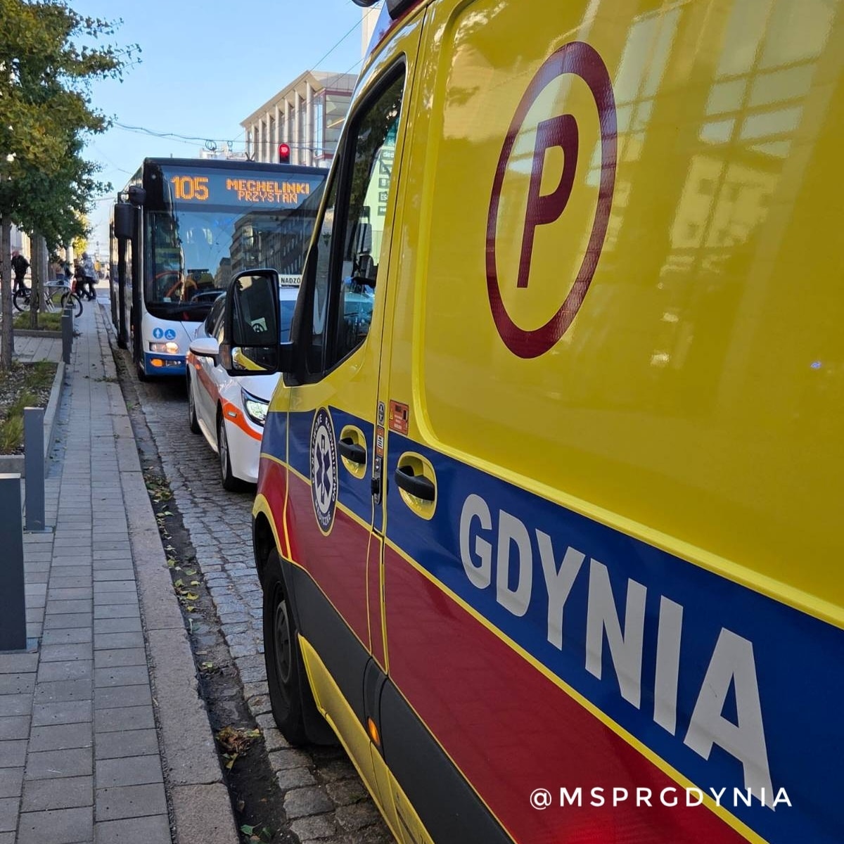 wypadek w autobusie linii 105 w Gdyni