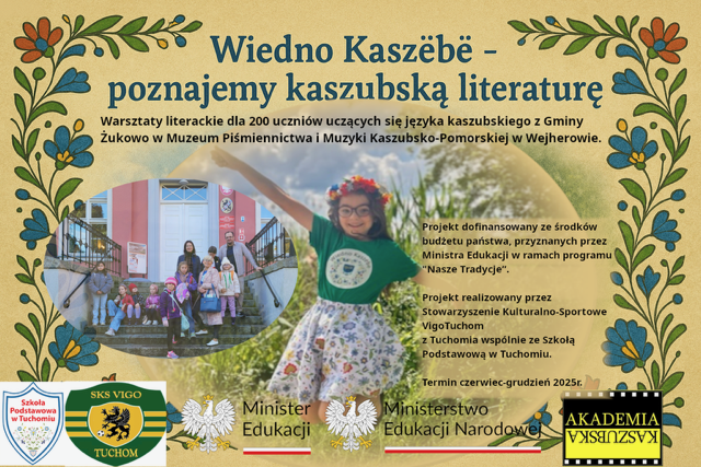 „Wiedno Kaszëbë – poznajemy kaszubską literaturę”, projekt, plakat