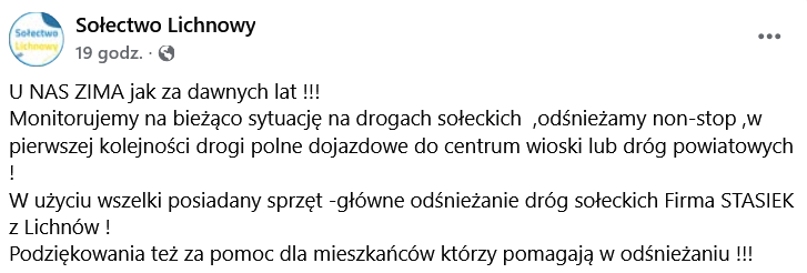 opis warunków pogodowych w sołectwie Lichonowy