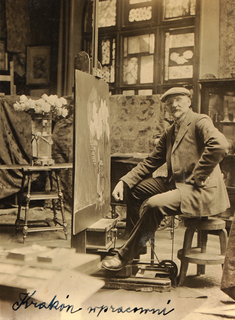 mężczyzna w pracowni, Leon Wyczółkowski