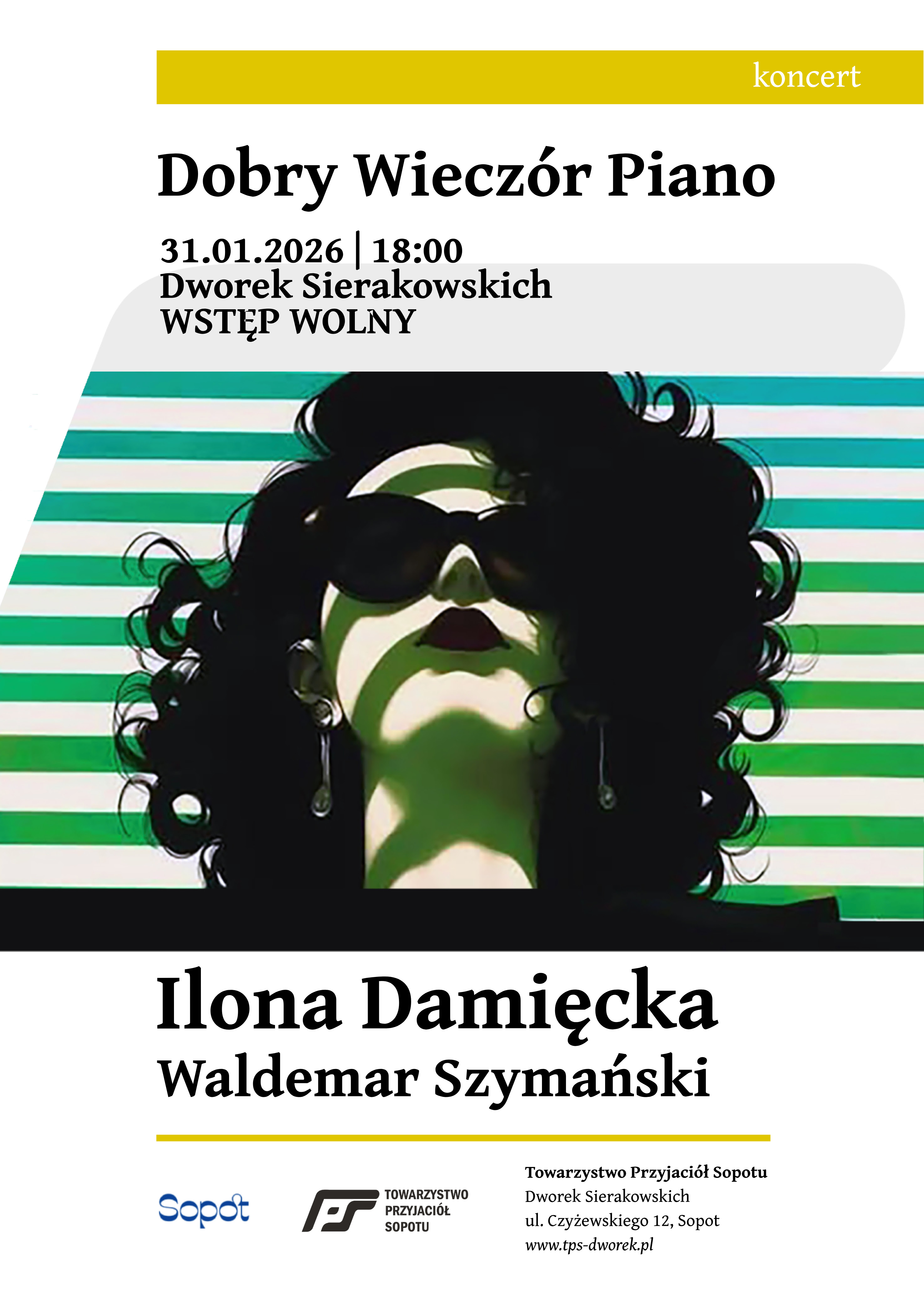 Dobry Wieczór Piano, Ilona Damięcka, Waldemar Szymański, plakat